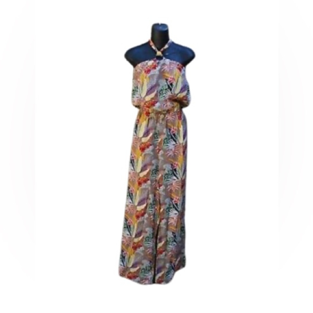 NWT Easel Nature Themed Wide Leg Jumpsuit Size Large